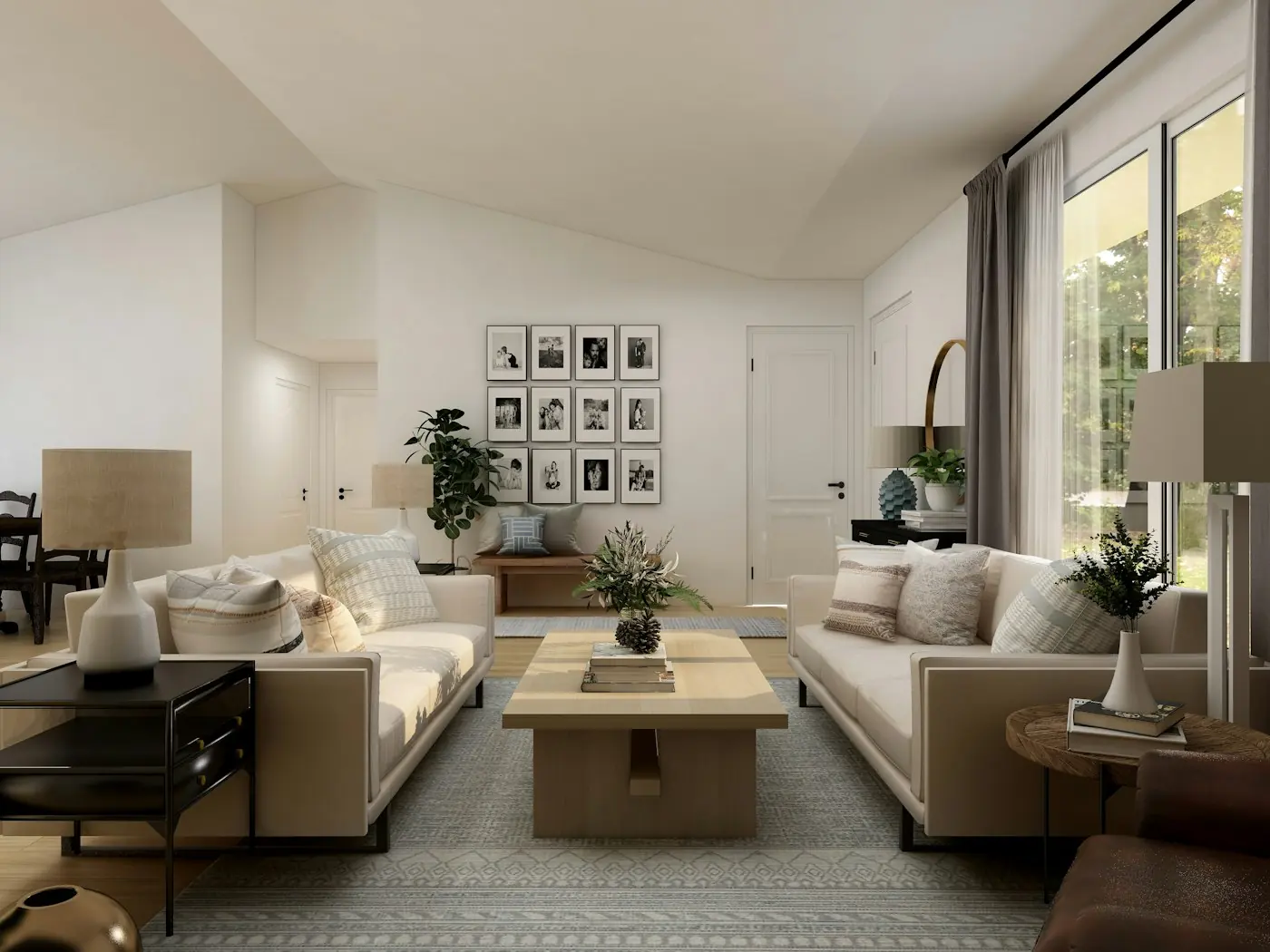 Bright, clean family living room